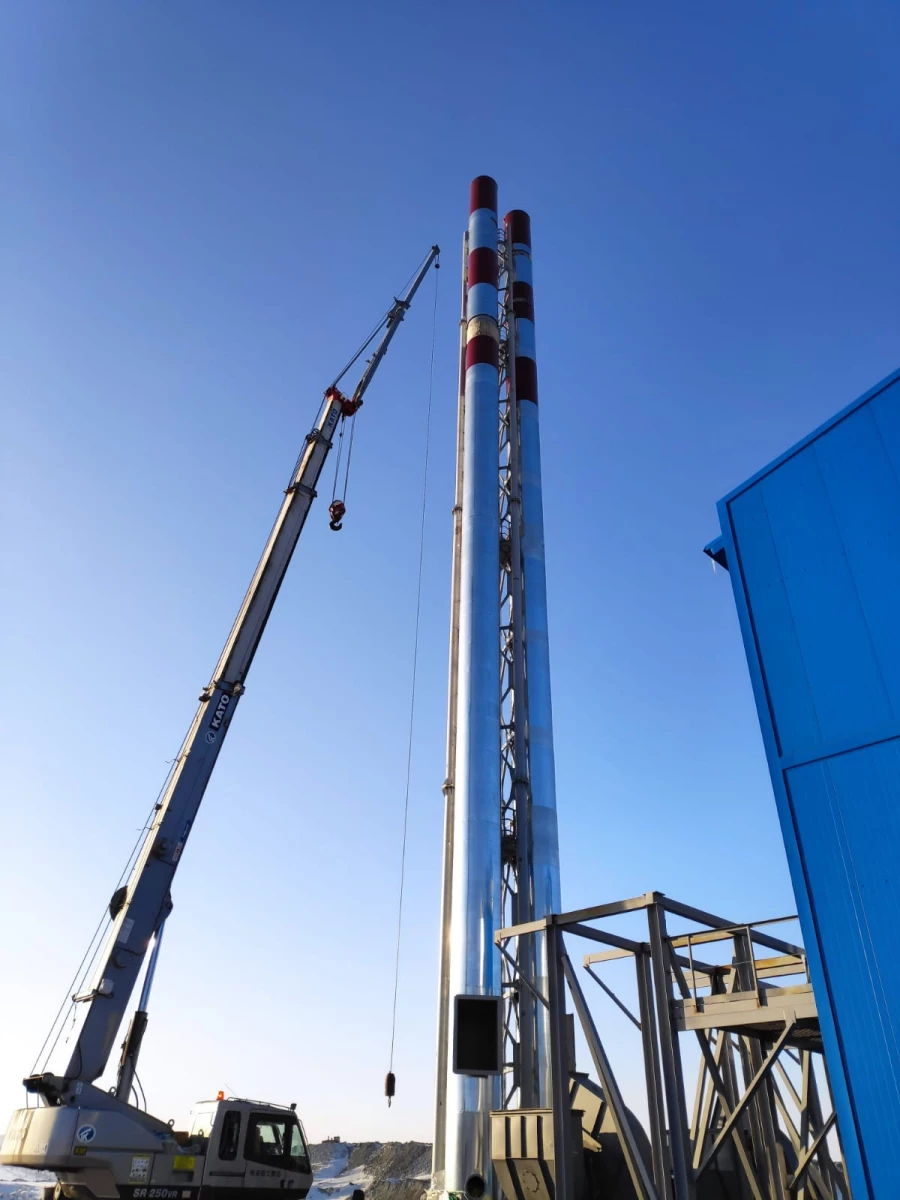 Дымовая труба для новой автоматизированной котельной.
