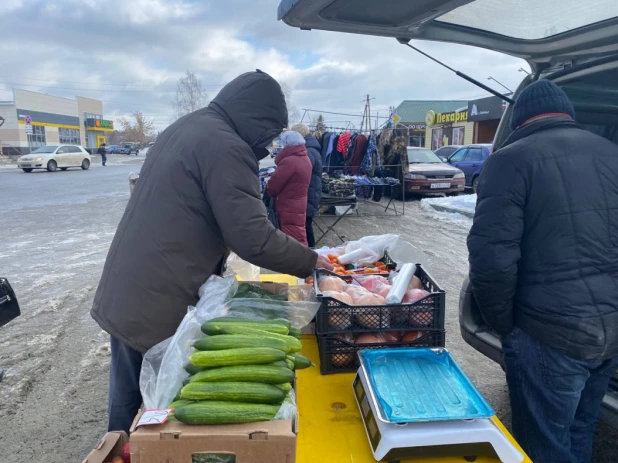 Продуктовая ярмарка в Барнауле.