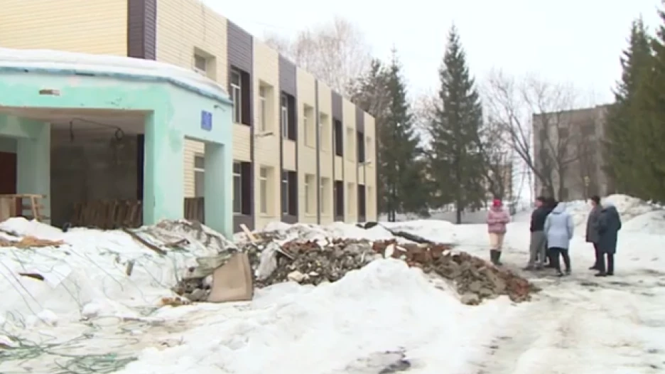 Ремонт в школе в поселке Голуха. 