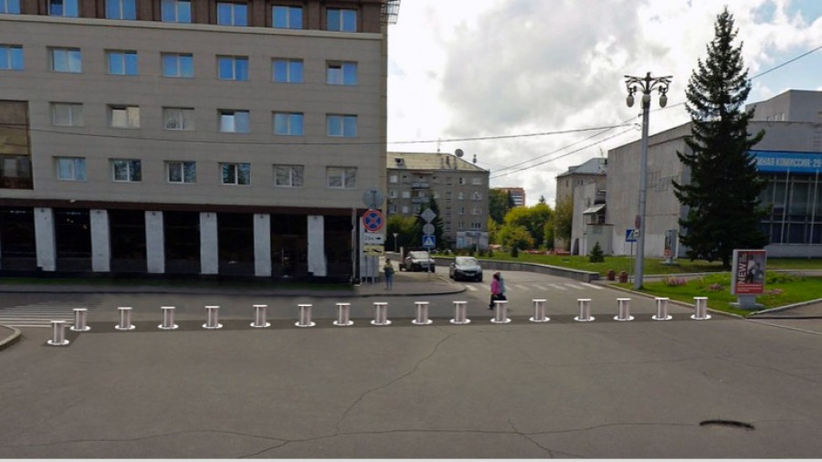 Благоустройство прилегающей территории здания в Барнауле на пр. Ленина, 59. Проект.