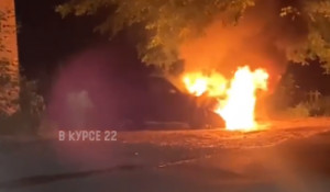 В Барнауле ночью сгорел автомобиль.