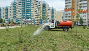 В Барнауле усилили уход за сквером на пересечении улиц Сергея Ускова и Взлетной