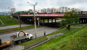 Места подтоплений в Барнауле. Мост на Малахова