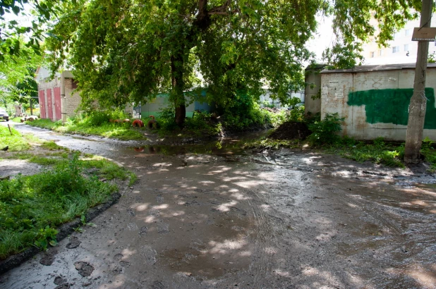 Места подтоплений в Барнауле. Улице Деповская