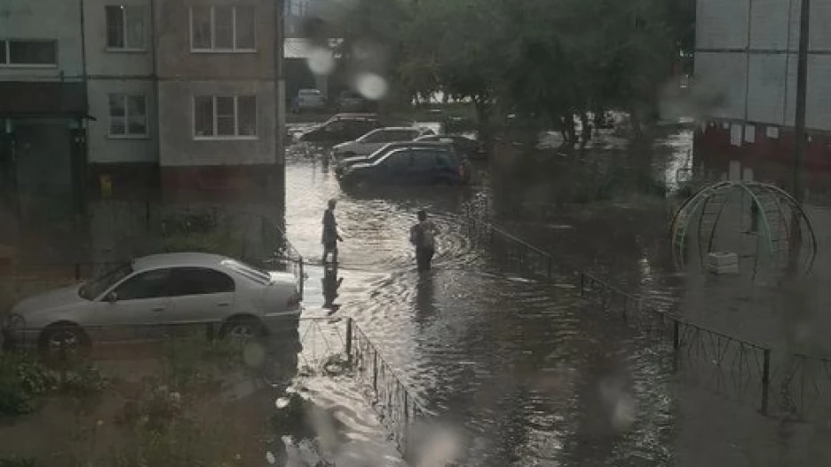 Ливень в Барнауле.