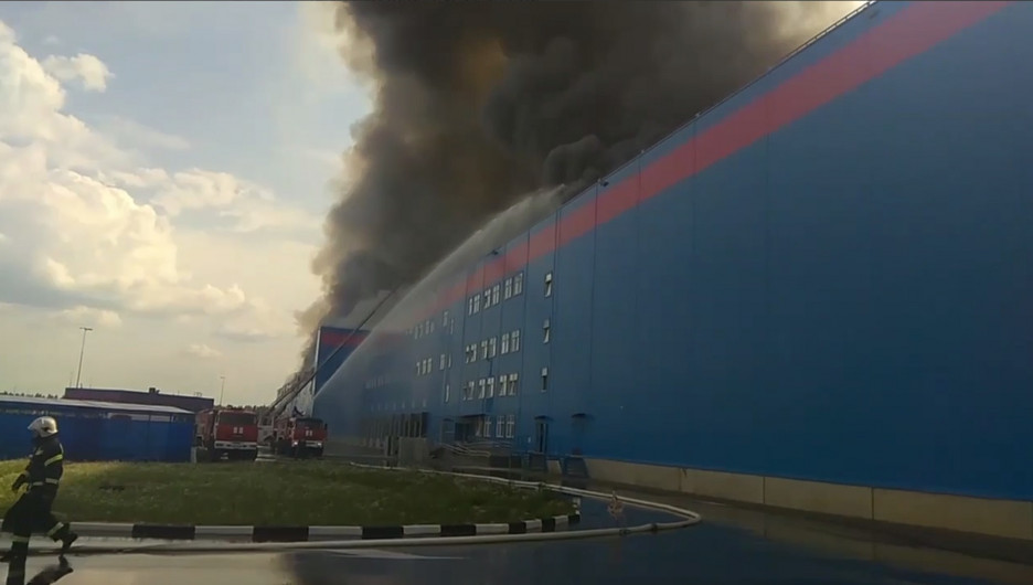 Пожар на складе Ozon в Подмосковье.
