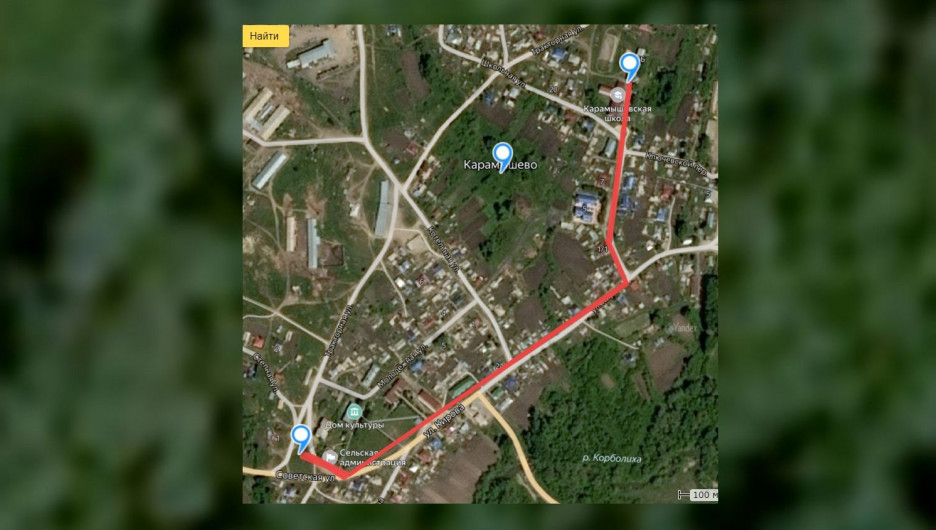 Село Карамышево (карта тротуара). 
