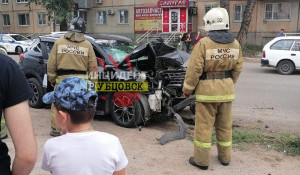 В Алтайском крае водитель врезался в столб и погиб.