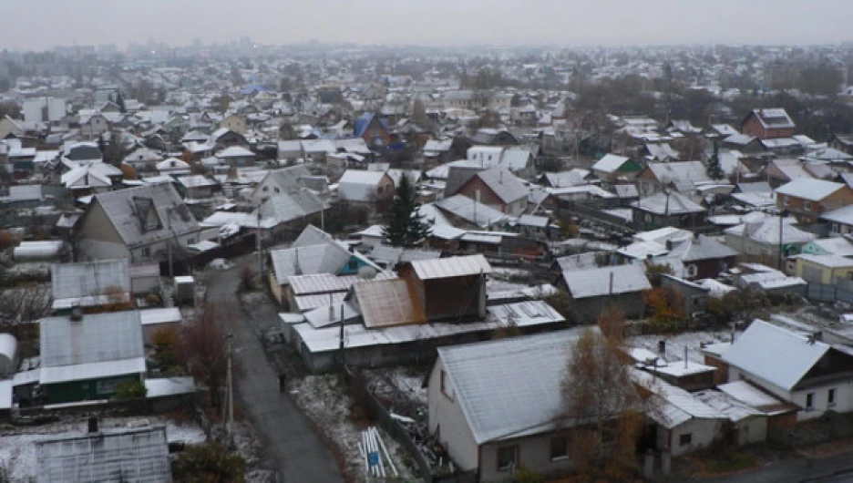 Снег в Барнауле.