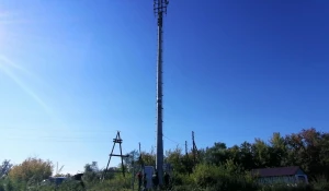 Базовая станция мобильной связи в селе Хабазино.