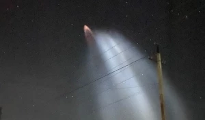 Полет ракеты над городом Барнаул
