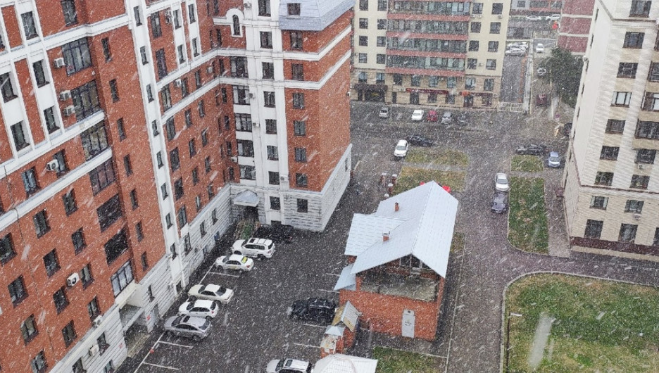 Снег в Барнауле 29.09.2022.