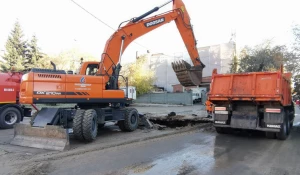 Устранение повреждения на улице Димитрова