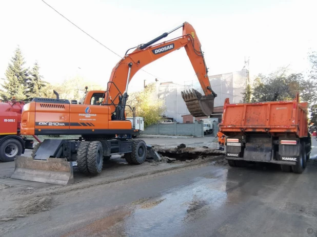 Устранение повреждения на улице Димитрова