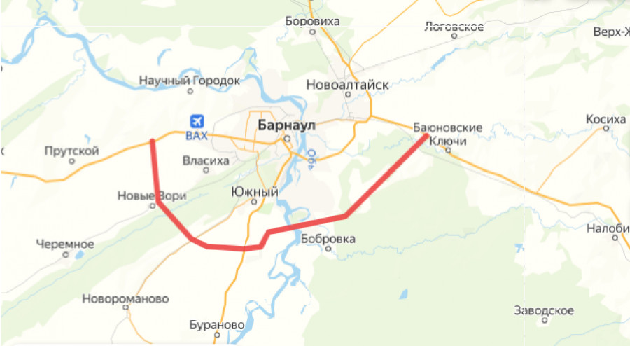 Проект Южного обхода Барнаула