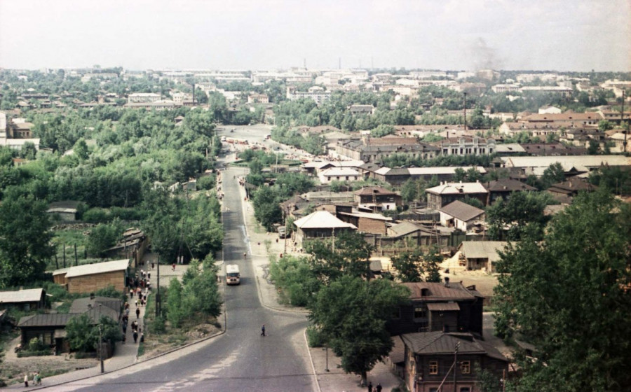 Вид с Нагорного парка. Старый Барнаул.