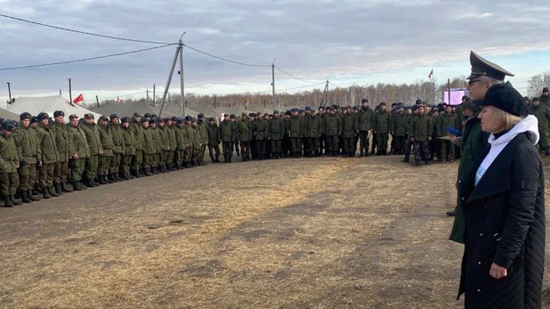 В учебном центре в Омске, где размещаются мобилизованные из Алтайского края.