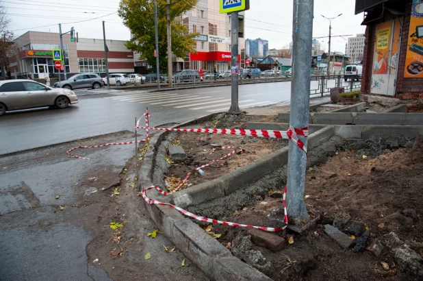 Ремонт дороги и тротуаров на ул. Никитина. 20.10.2022