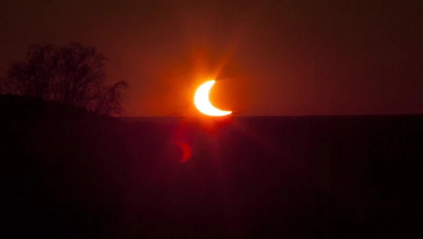 Солнечное затмение в Барнауле 2022.