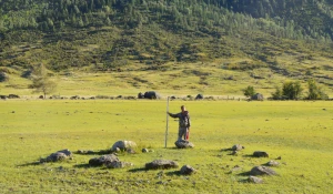 Археологи изучают памятники.
