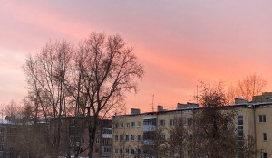 Красивый закат в Барнауле 