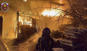 Пожар на цветочном складе в Москве 