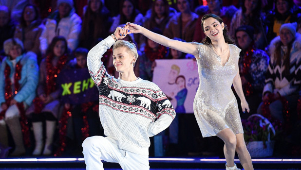 Евгения Медведева и Даня Милохин - яркие участники шоу "Ледниковый период".