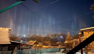 Световые столбы в Барнауле.