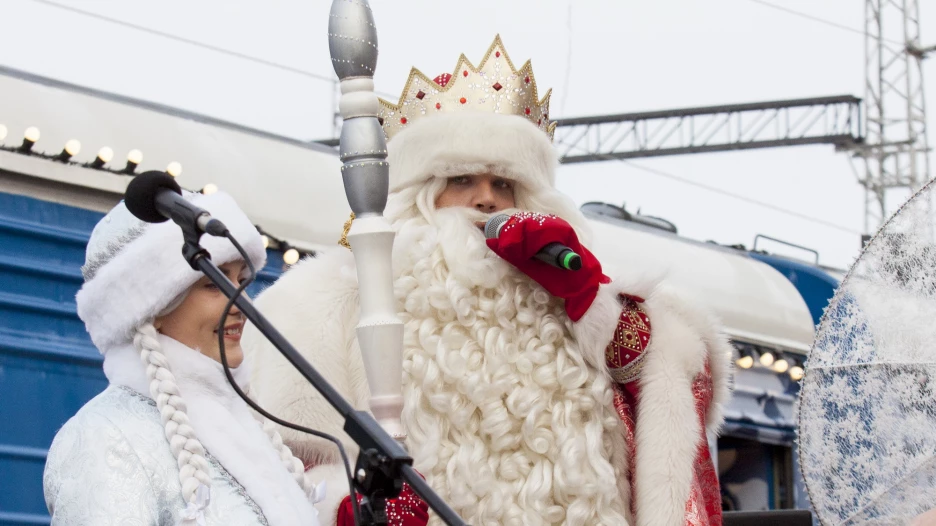 Прибытие поезда Деда Мороза в Барнаул. 2022 год. 