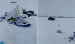 Водитель иномарки на скорости раздавил палатку с рыбаками внутри в Новосибирской области