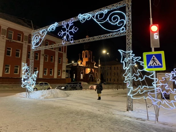 Подготовка города к Новому году.