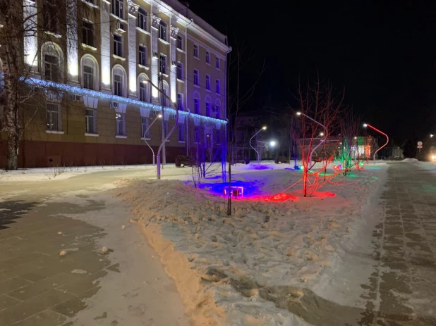 Подготовка города к Новому году.