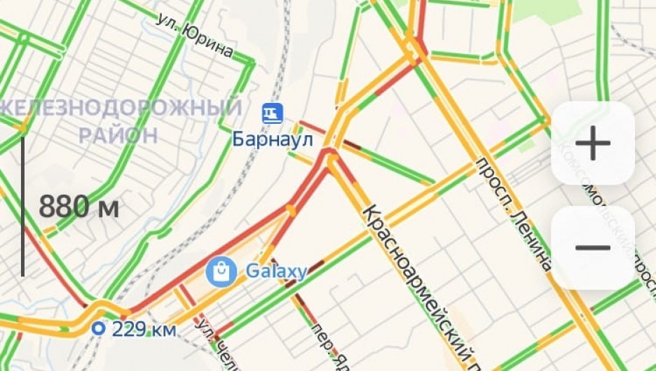 Пробки в Барнауле.