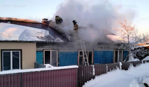 Пожар в поселке Железнодорожный (Иркутская область)