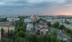 Вид на Барнаул, панорама Барнаула, дома.