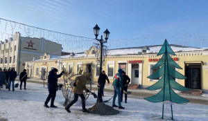 Студенты и волонтеры вышли на помощь в борьбе с образовавшимся гололедом в Барнауле. 