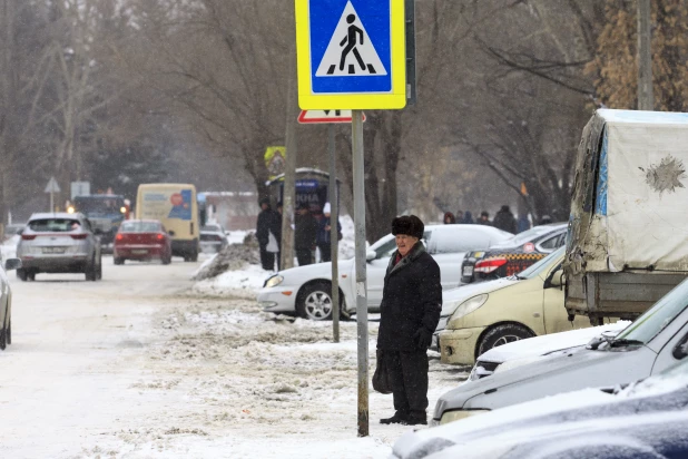 Пешеходы, барнаульцы, пешеходы зимой.