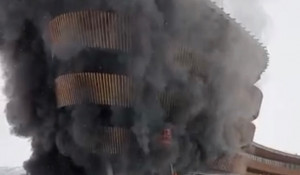 Пожар в строящемся в Манжероке отеле.