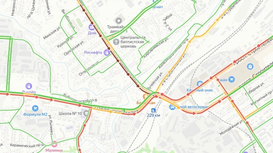 Пробки барнаул онлайн сейчас карта