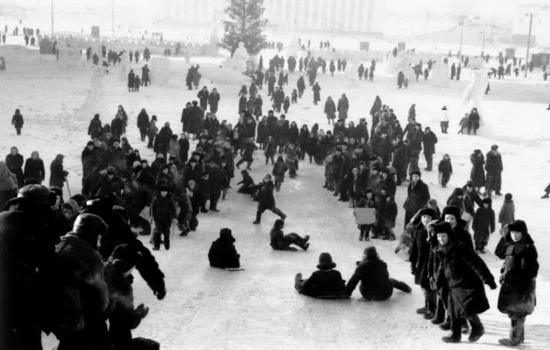 Горка на Обском бульваре, 1960 годы.