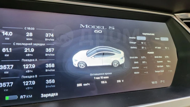 Tesla Model S 2013 года выпуска за 3,1 млн рублей