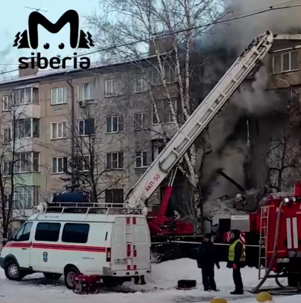 Взрыв газа в жилом доме Новосибирска.