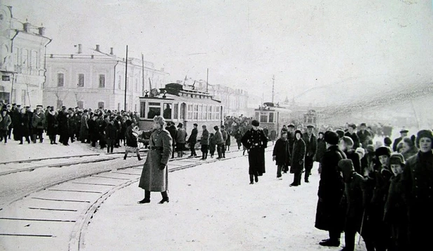 Первые барнаульские трамваи 1948 года.