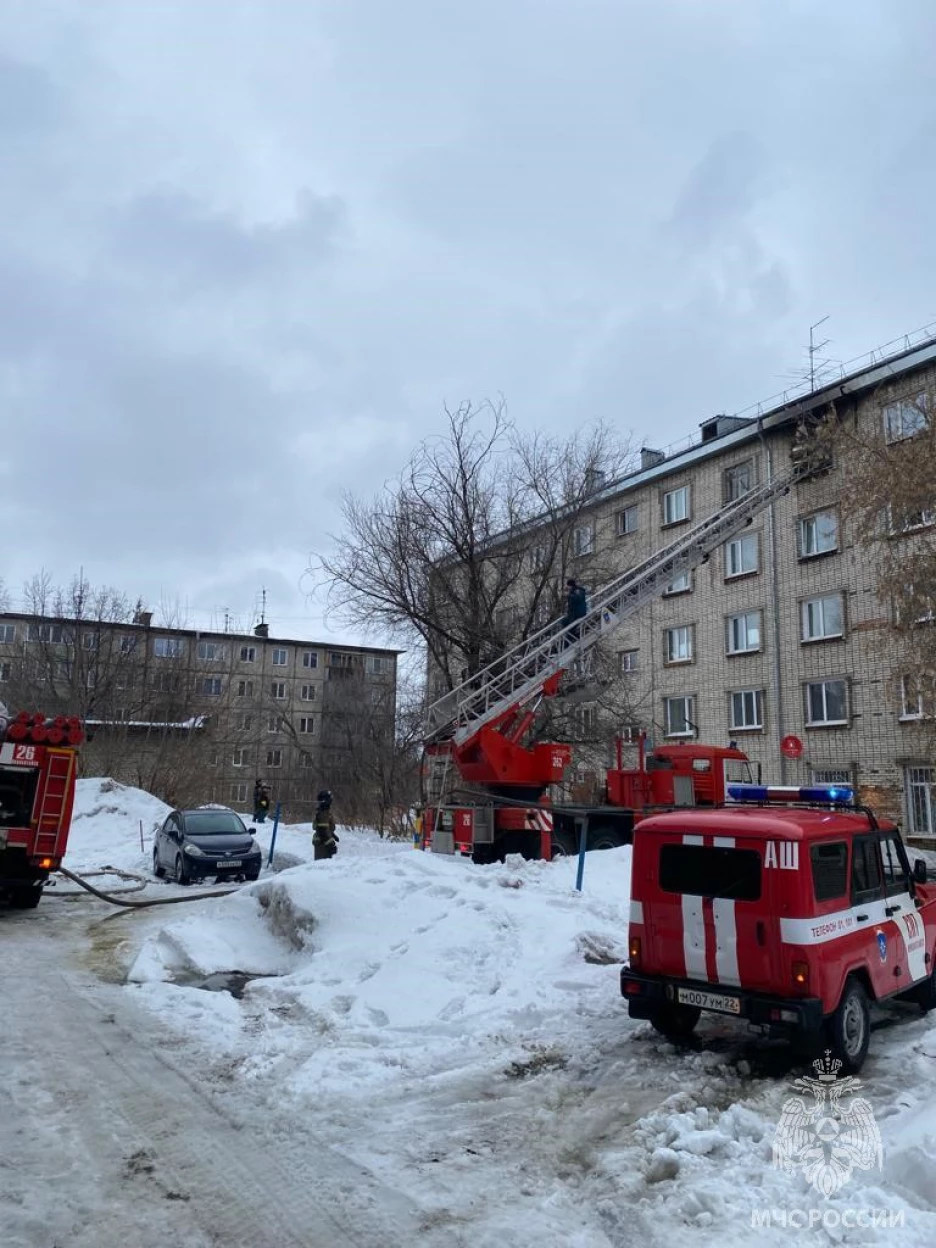 Четверых детей и 11 взрослых спасли из горящего здания в Новоалтайске