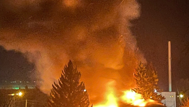 Пожар в Барнауле.