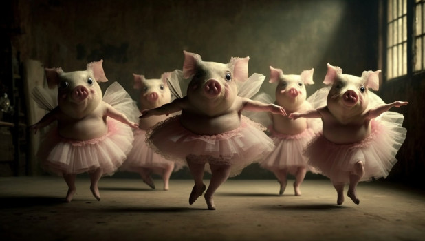 Свинки-балеринки.
