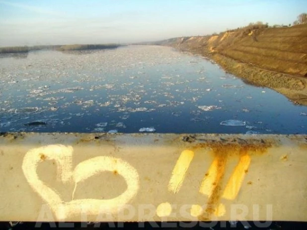 Ледоход в Барнауле в 2013 году. 