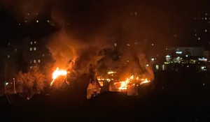 Пожар в районе ул. Партизанской.