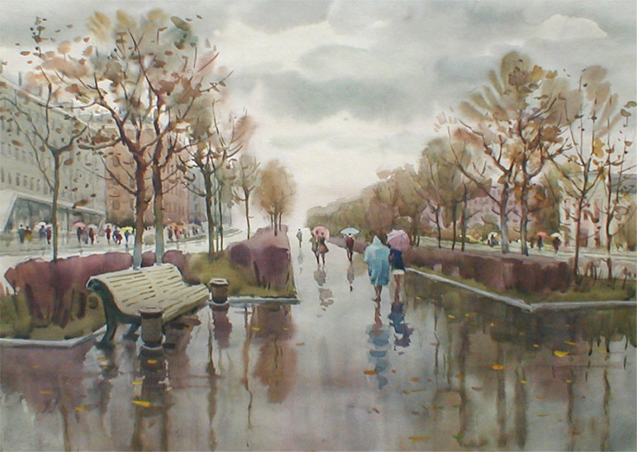&quot;Проспект Ленина после дождя&quot;, автор Алексей Югаткин.