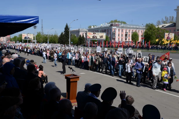 Бессмертный полк в Барнауле, 2014 год.